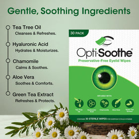 AFT Opti-Soothe wipe in use cleaning eyelid and lash line for comfort