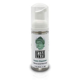 After Inked front packaging showing compact foam bottle and clear branding benefit gentle care