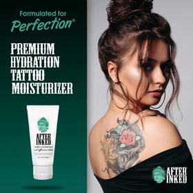 After Inked tube placed on bathroom vanity next to grooming items, supports routine care
