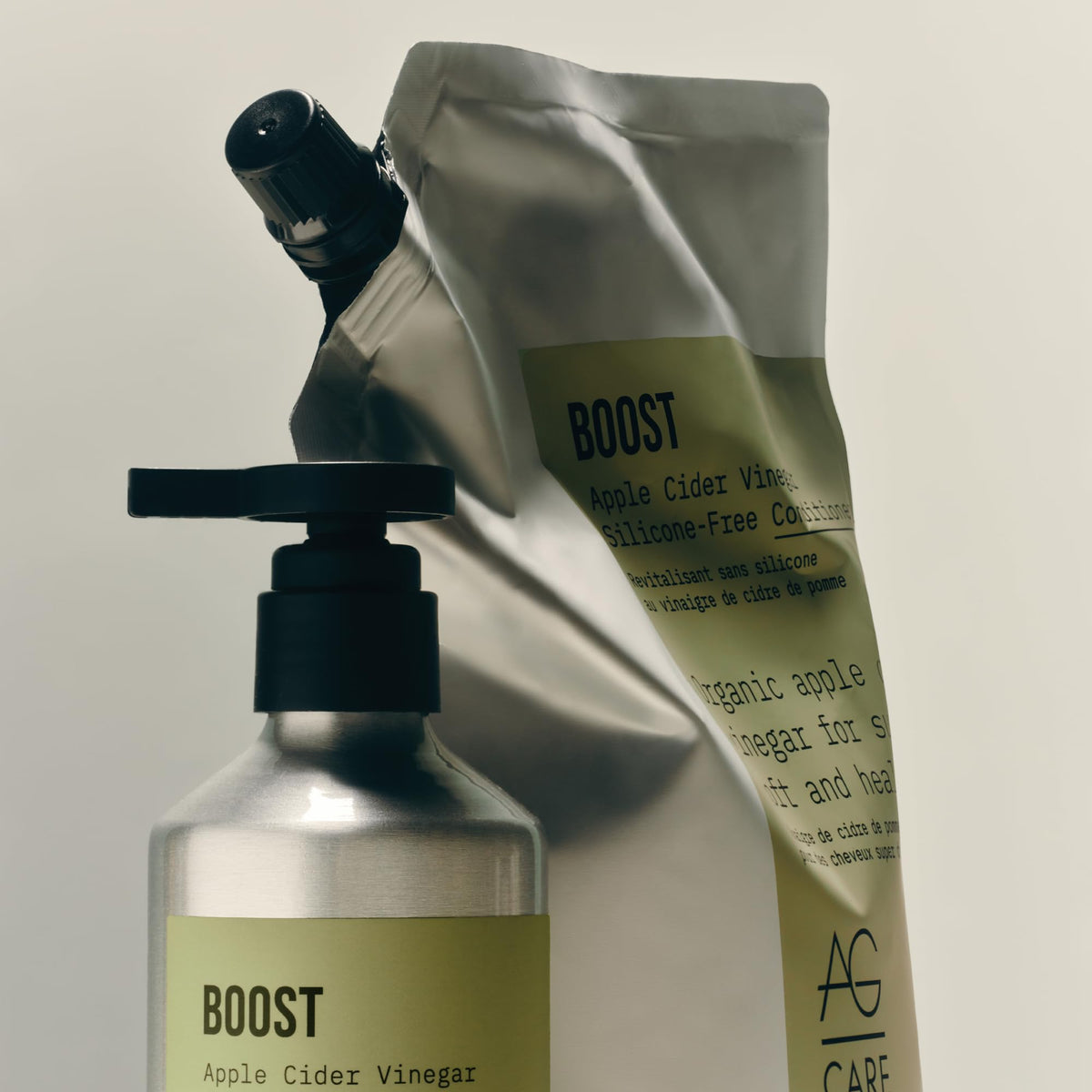 AG Care Boost ingredients display with mango and herbs emphasizing nourishing, natural actives