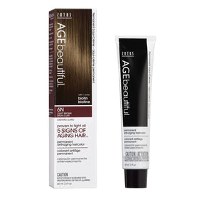 AGE beautiful front packaging showing shade 6N Light Brown and benefits