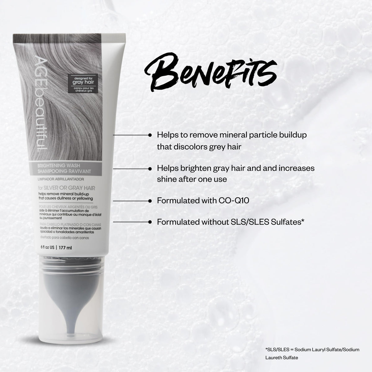 AGE beautiful lather texture demonstrating gentle clean and shine