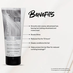 AGE beautiful applied to gray hair demonstrating smoother, more manageable strands