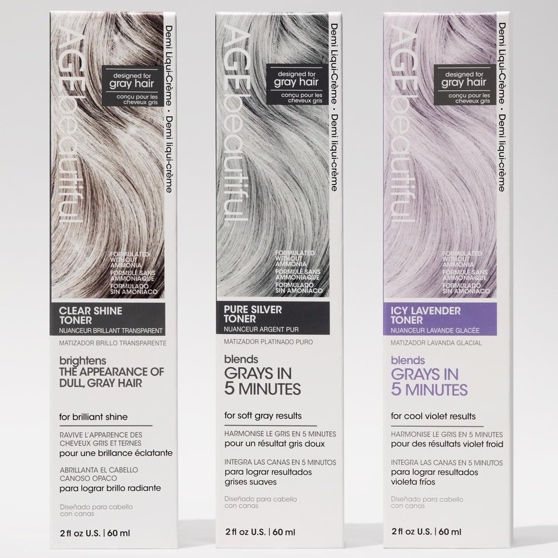 AGE beautiful label detail highlighting ammonia-free professional formula