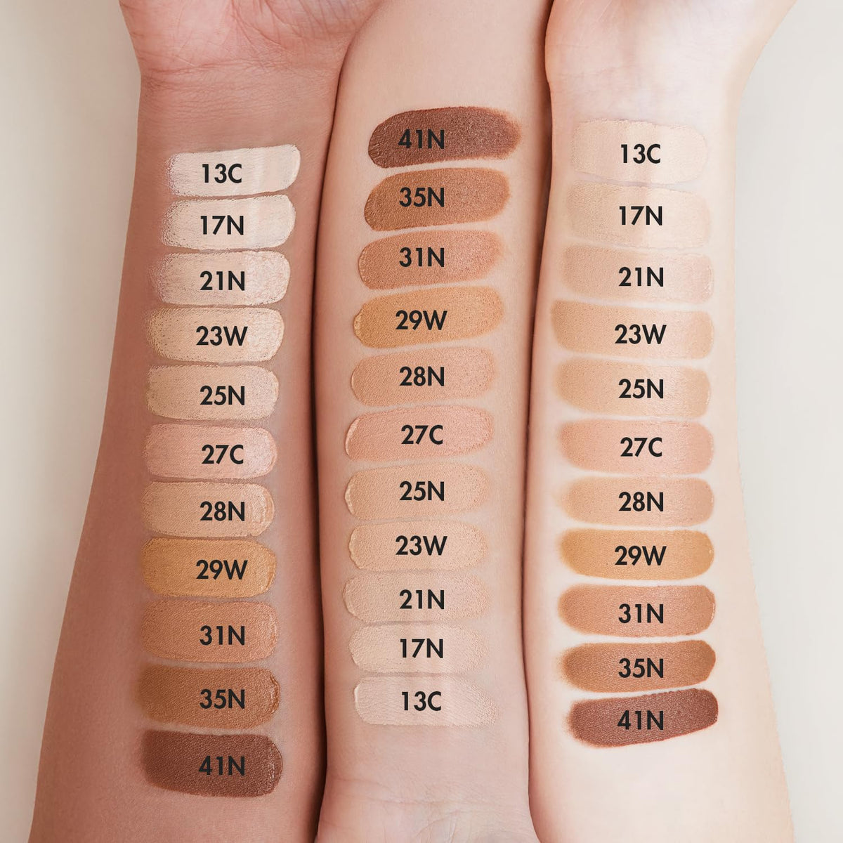 AGE20'S product dabbed on hand illustrating blendability and natural coverage