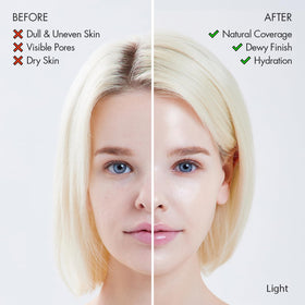 AGE20'S puff and refill insert displayed showing precise application and eco benefit