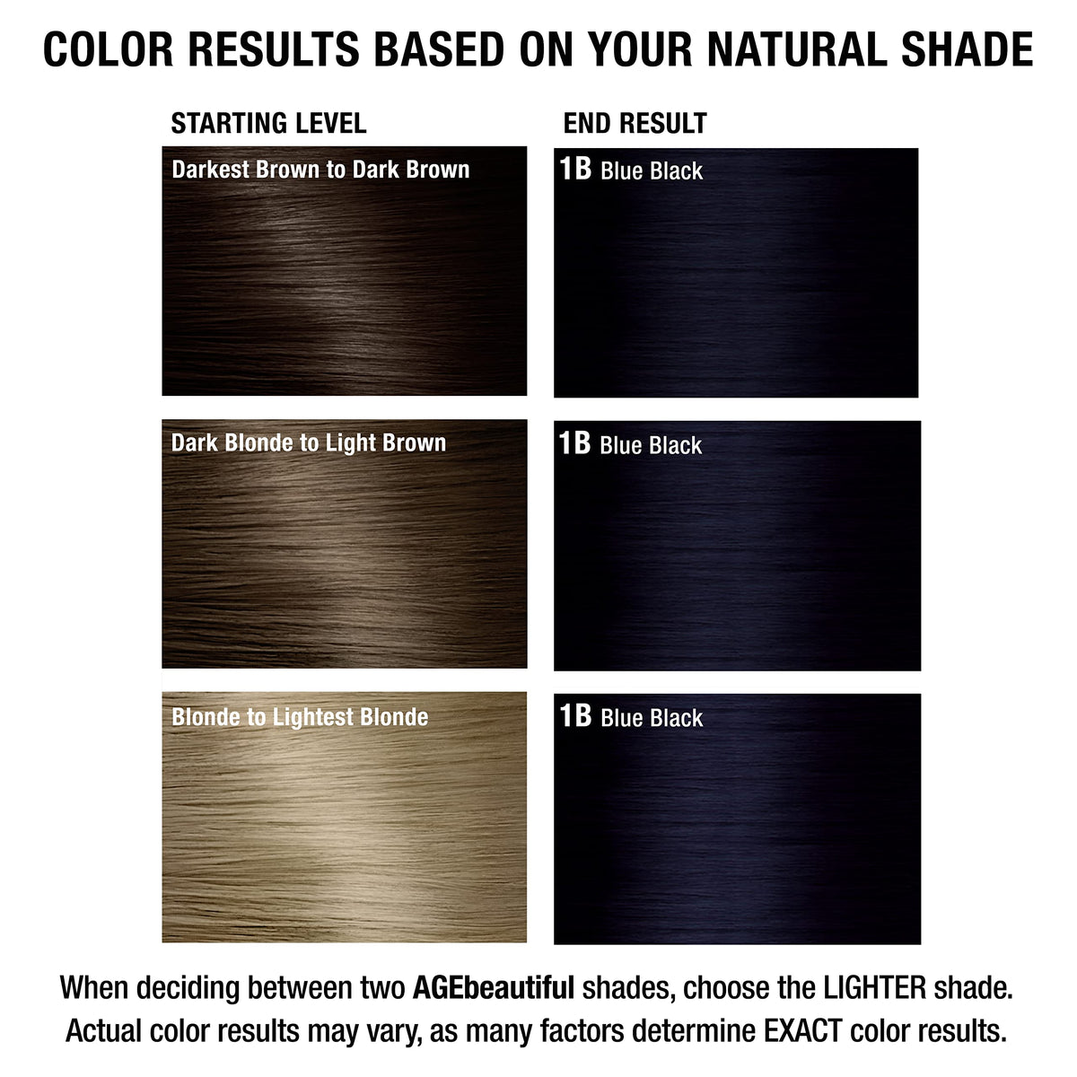 AGE beautiful styled hair in lifestyle setting showing cool blue-black shine