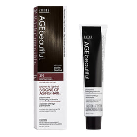 AGE beautiful front packaging showing 3N darkest brown and benefits