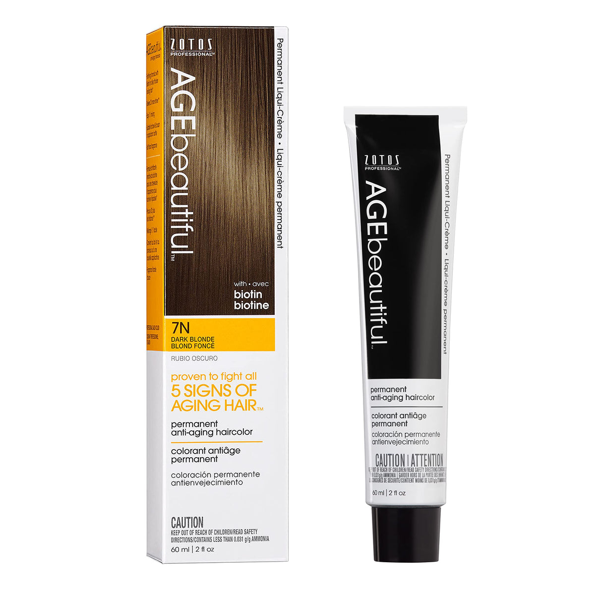AGEbeautiful front packaging showing shade 7N and professional benefits