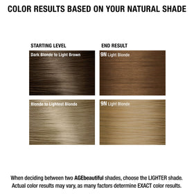 AGE beautiful styled light blonde hair in lifestyle setting showing natural-looking radiance