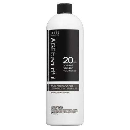 AGE beautiful front label on 16 fl oz developer showing product identity and usage benefit