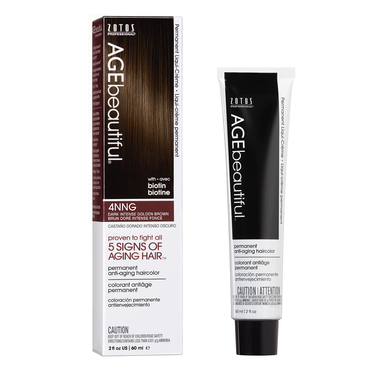 AGE beautiful front packaging showing shade 4NNG and benefits