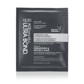 AGEbeautiful front packaging showing charcoal clay lightener and benefits