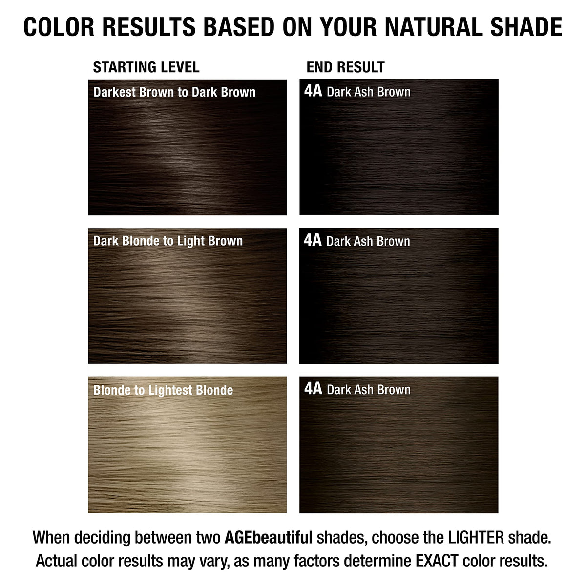 AGE beautiful finished hairstyle model showcasing dark ash brown shine