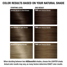 AGE beautiful styled dark intense blonde hair in a natural lifestyle setting