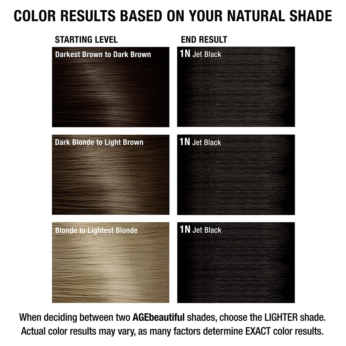 AGE beautiful styled hair in lifestyle setting showing rich black shine and volume