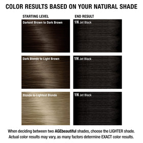 AGE beautiful styled hair in lifestyle setting showing rich black shine and volume