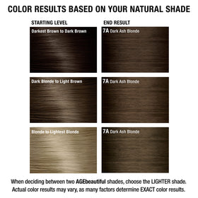 AGE beautiful lifestyle shot of woman with Dark Ash Blonde hair showing natural shine benefit