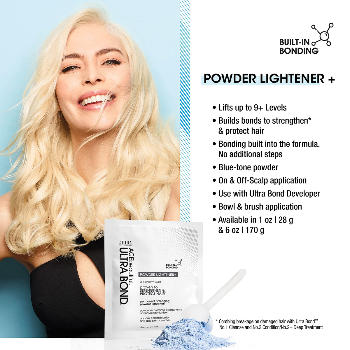 AGE beautiful mixed lightener in bowl with brush showing easy salon mixing