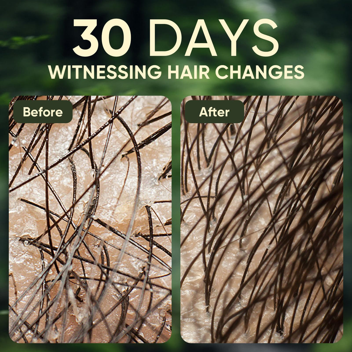 Agodafoo after-use hair showing shine and improved manageability benefit