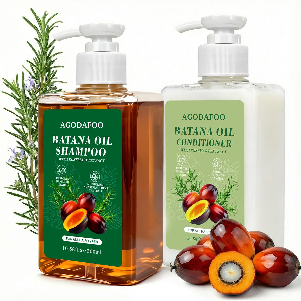 Agodafoo bottle front packaging showing set and restorative benefits