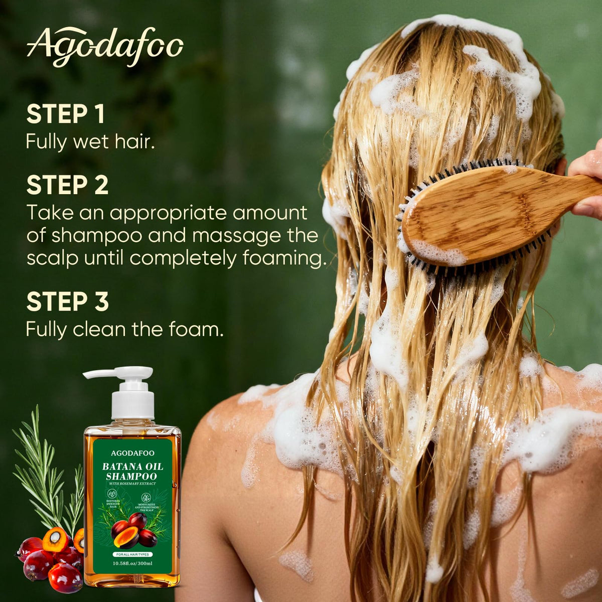Agodafoo bottle on shelf in bathroom lifestyle for daily routine