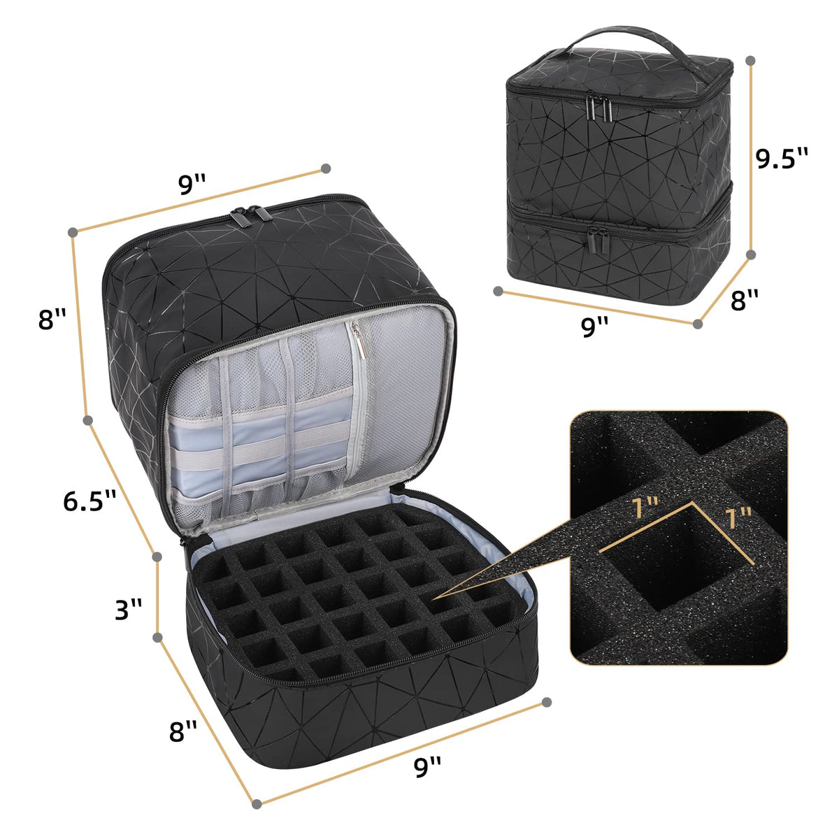 AGX Bravo bottle slot detail isolating each polish to prevent breakage