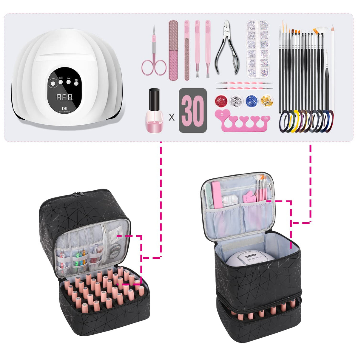 AGX Bravo open interior with removable dividers keeping bottles organized