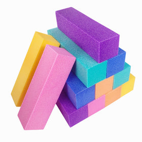 AhaTopia front view of 12-piece buffer blocks showing packaging and color variety benefit quick selection