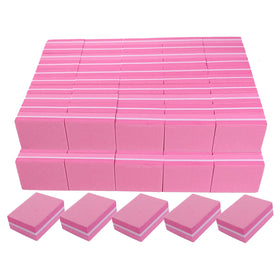 AhaTopia front packaging showing 100 hot-pink mini buffer blocks and bulk value