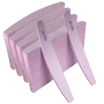 AhaTopia front pack of 100 nail files showing value and convenience