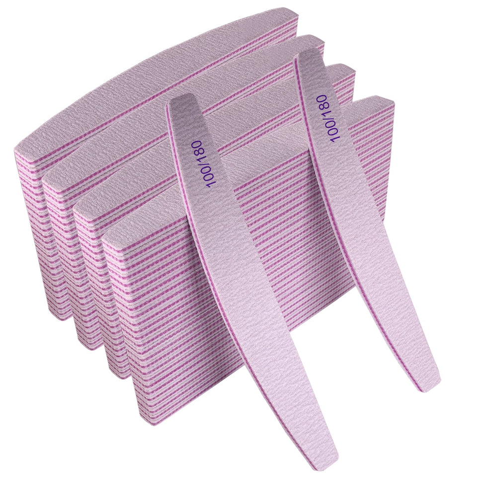 AhaTopia front pack of 100 nail files showing value and convenience