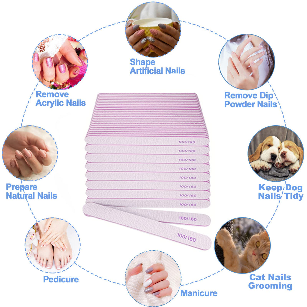 AhaTopia salon lifestyle scene showing professional nail shaping efficiency