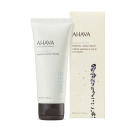 AHAVA hand cream cap detail highlighting nozzle, easy controlled dispensing benefit