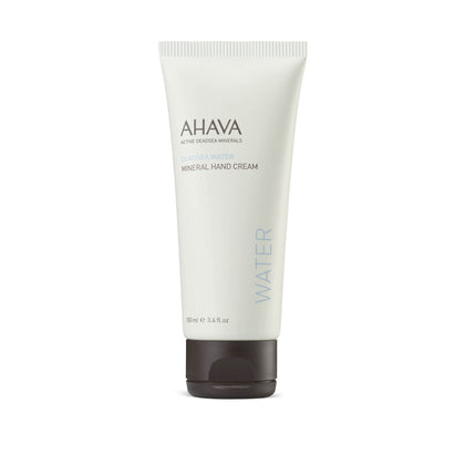 AHAVA hand cream front tube showing branding and size, hydrates hands