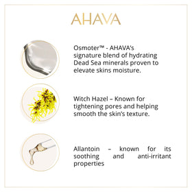AHAVA hand cream ingredients label with Osmoter and allantoin, transparent ingredient benefit