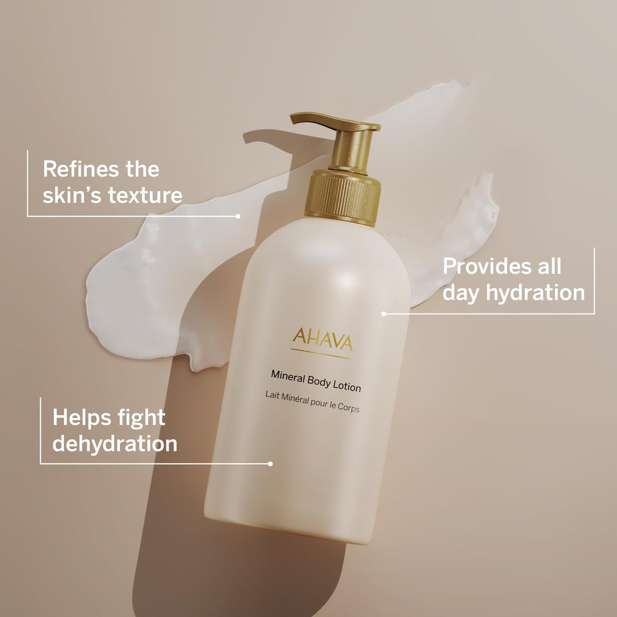 AHAVA label close-up highlighting Osmoter™ minerals and ingredient transparency benefit
