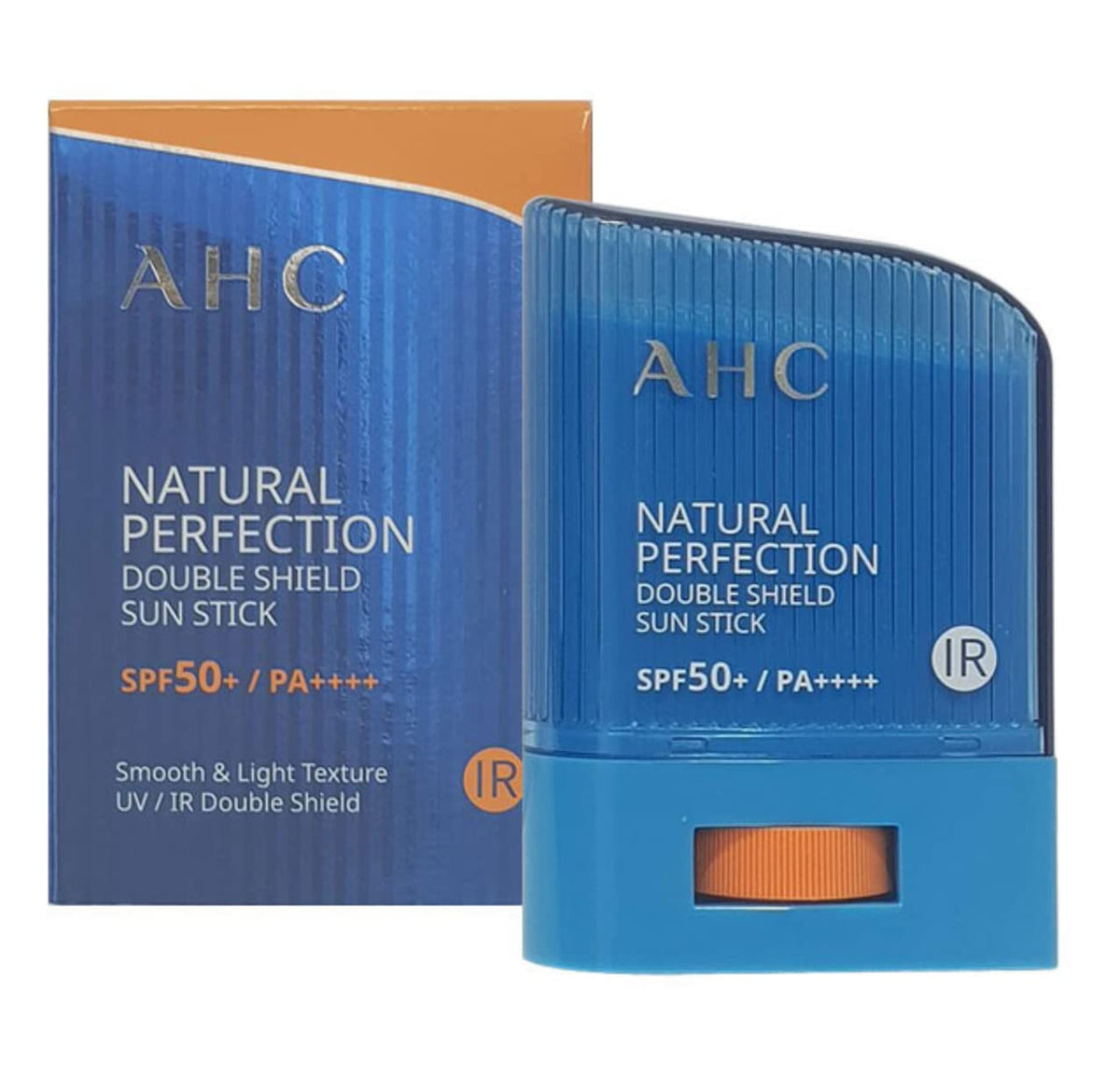 AHC sun stick front packaging showing compact travel-friendly design and SPF benefit