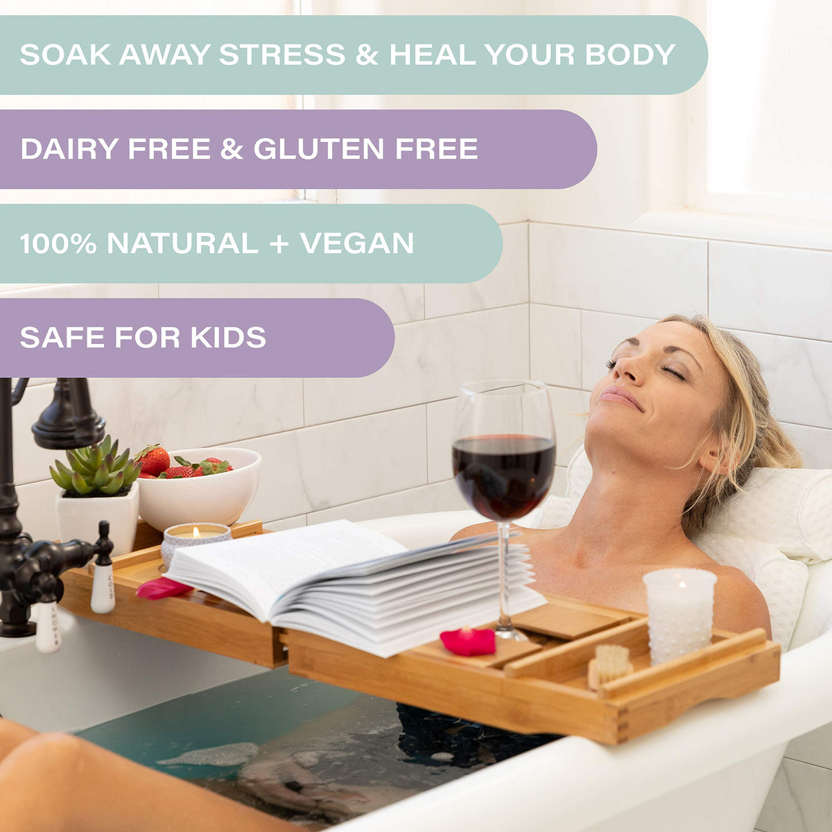 Ahila power of healing bath bomb fizzing in tub demonstrating long-lasting aromatic float