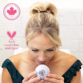 Ahila power of healing gift box in a bathroom setting suggesting relaxing self-care