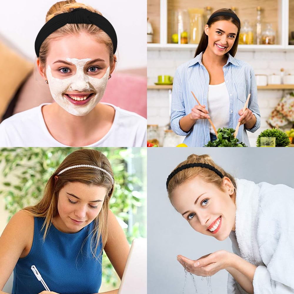 AHONEY headband worn in use keeping hair tidy during daily routines