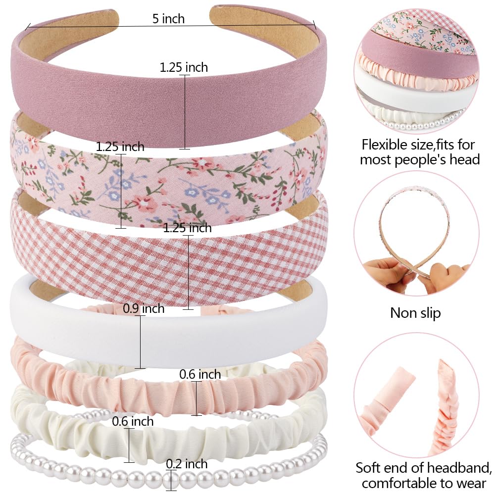 AHONEY pearl-accented headband close-up showing decorative, dressy option