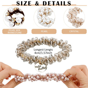 AHONEY hair tie securing a sleek ponytail and adding elegant shimmer