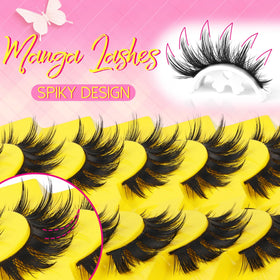 Ahrikiss lashes worn on eye demonstrating enlarged anime-style effect
