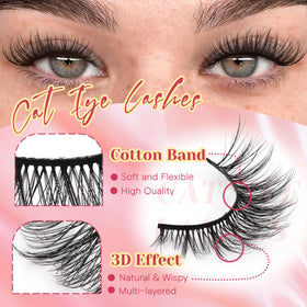 Ahrikiss single lash pair on tray, soft faux mink fibers for natural flutter