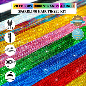 AIAIZHQH tinsel woven into a braid demonstrating easy application and sparkle