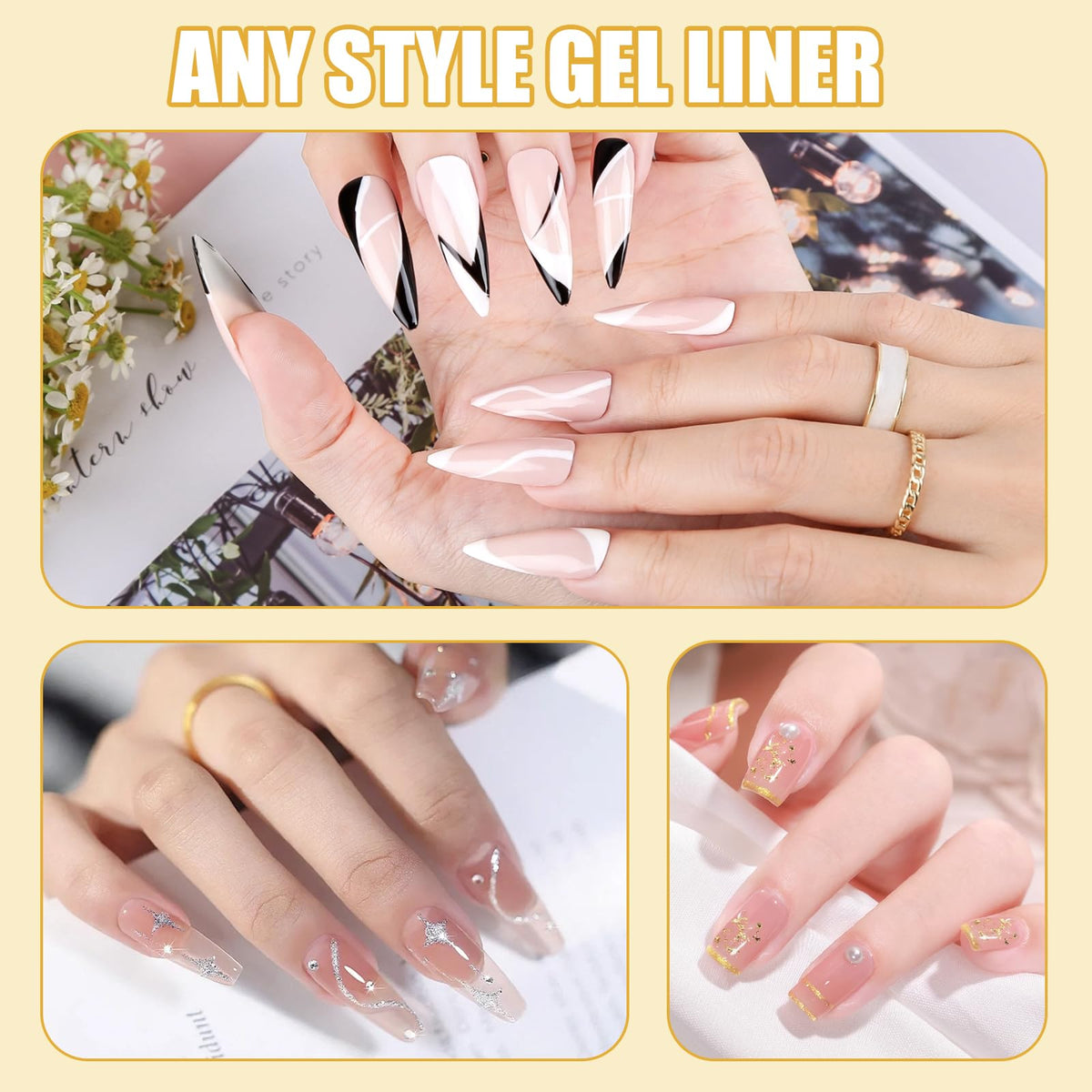 AIBRIT black and white French tip demo on nails, crisp contrast and clean edges