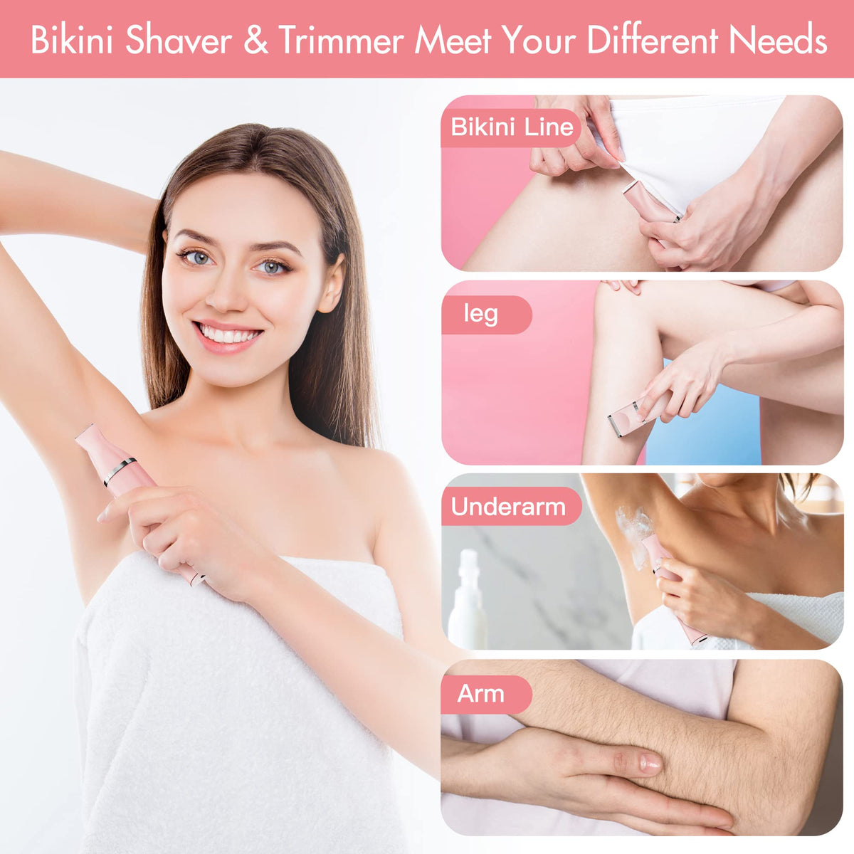 AIBRIT PRO precision head close-up showing fine blades for accurate bikini shaping