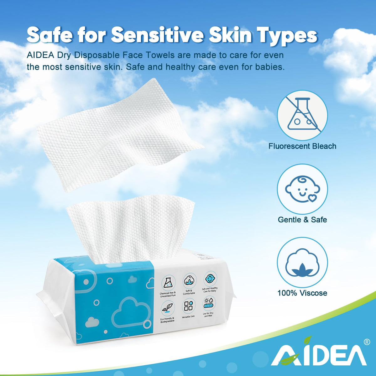 AIDEA AlDEA single folded towel showing compact portability benefit
