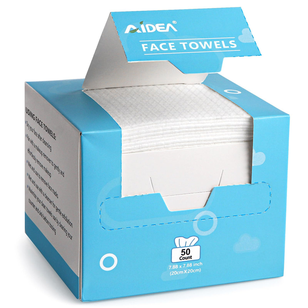 AIDEA front packaging showing 50-count for convenient storage and quick selection